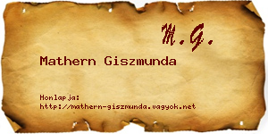 Mathern Giszmunda névjegykártya